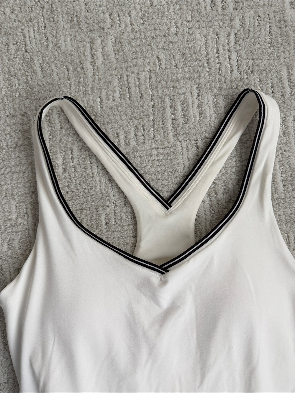 White Racerback Athleisure Dress - Picture 2 of 3